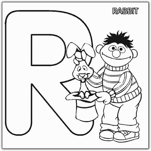 coloriage 1 rue sesame alphabet r